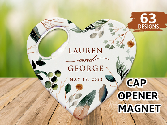 Personalized Wedding Favor For Guests in Bulk, Heart Shape Thank You Favor, Custom Gift, Save The Date Magnets