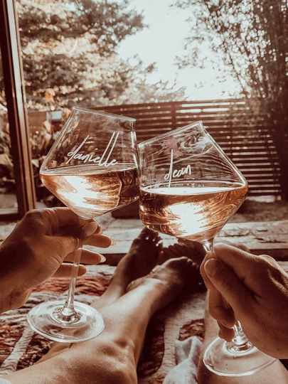 Honeymoon Gifts For Couple, Custom Wine Glass With Stem, New Home Gift, Lover Gift Idea, Housewarming Parents Anniversary