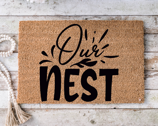 Our Nest, Funny Doormat, Housewarming Gift, Welcome Mat, Door Closing Wedding Gift -133