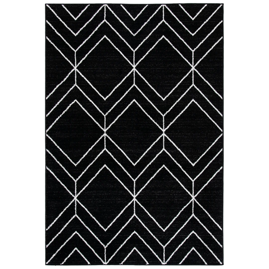 Trocadero Looped/Hooked Black Rug