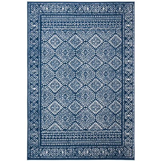 Talavera Looped/Hooked Navy/White Rug