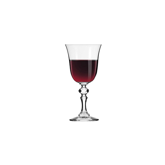 Krosno Small Red Wine Glasses | Set of 6 | 220 ML | Krista Collection | Crystal Glass | Perfect for Home, Restaurants and Parties | Dishwash