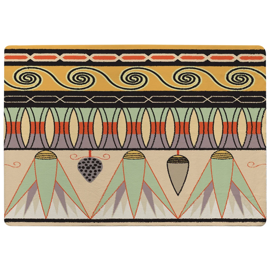 Paynter Egyptian Pattern Designer Shaggy Green/Yellow/Black Rug