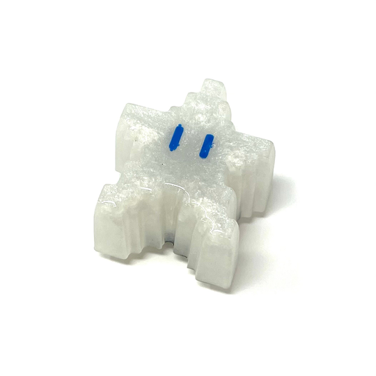 White Super Mario Star Magnet | B Grade | Resin Keychain Nintendo Handmade Gifts Fridge