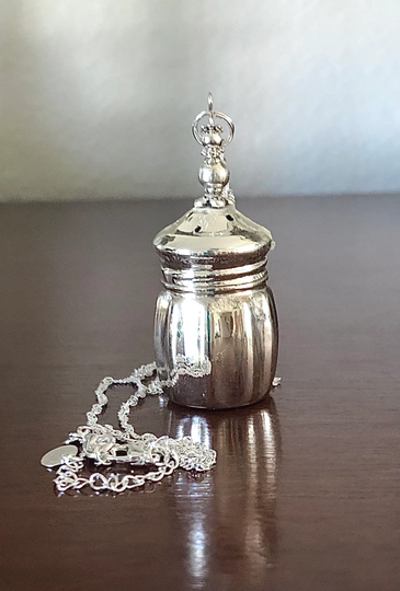 Vintage Silverplate Shaker Keepsake Necklace