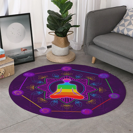 Chakra, Mandala, Meditation Round Area Mat