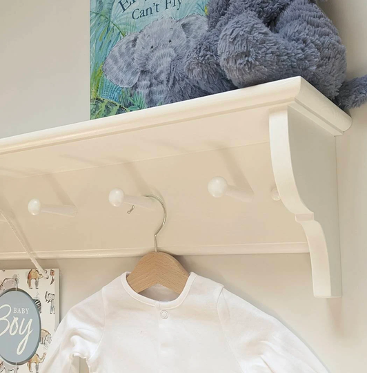 Solid Wood Peg Shelf Painted in F&b Colours | Free Delivery Excludes Ni, Iow Etc, Please Message Me For A Quote