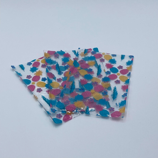Blue, Pink, Yellow Pineapple, Hair Bow Sleeve, PVC Shaker 10cm X 15cm | 4In 6In, Supplies, Diy Bows