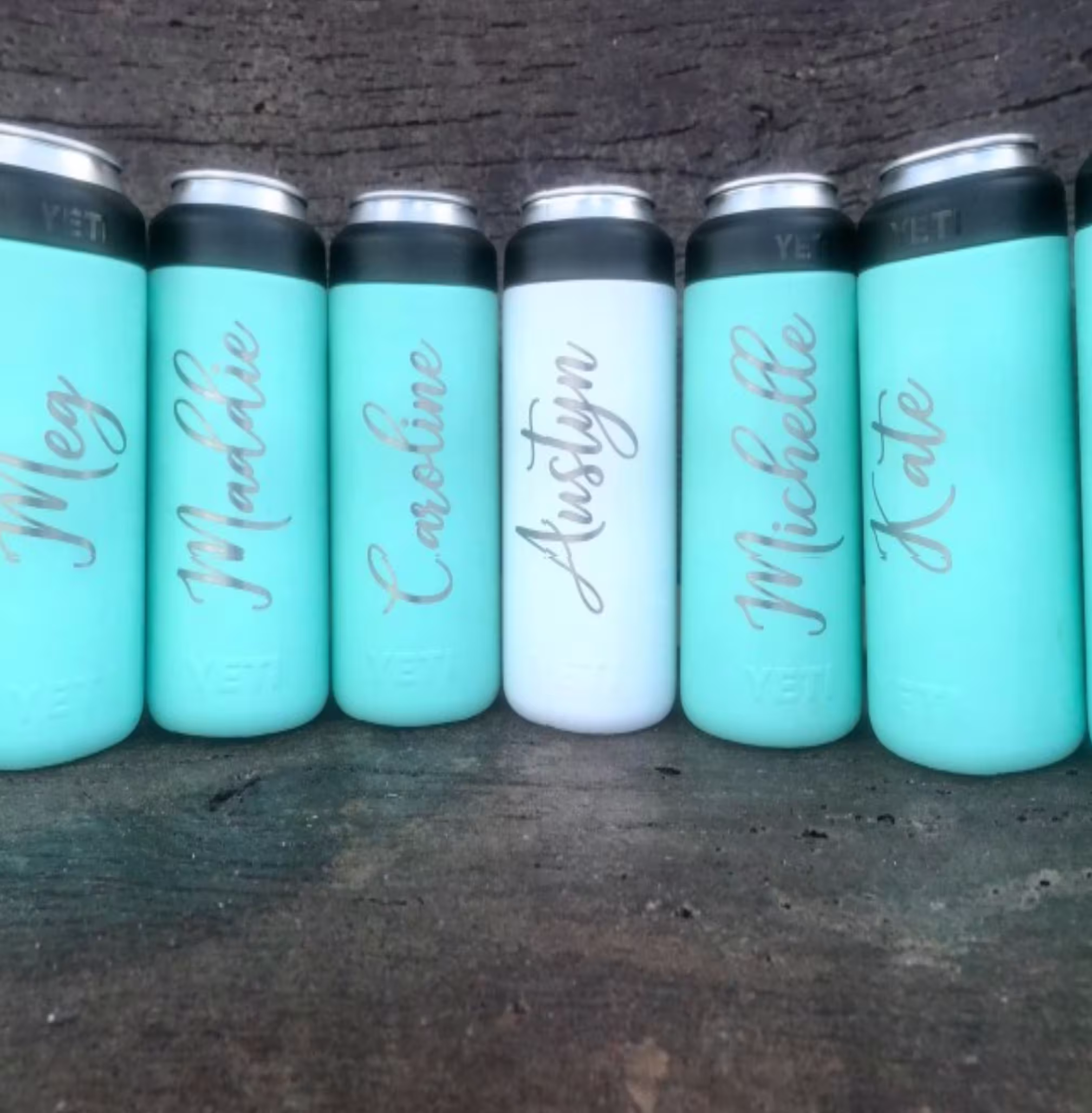 Yeti Slim Colster - Bulk Qty | 6, 12, 24 Custom Engraved Wedding Party, Lake Life, Christmas, Pool, Tailgating, Game Day, Personalized