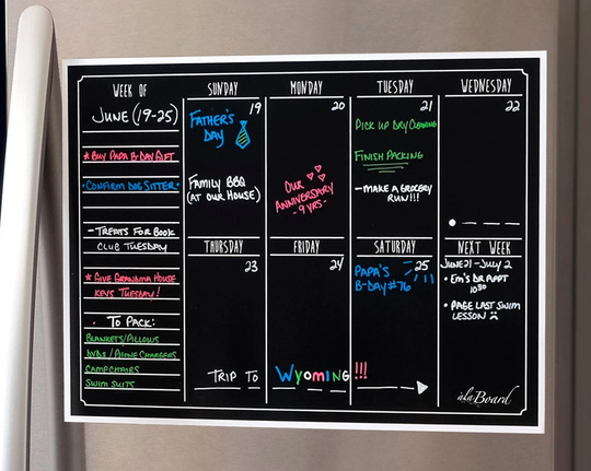 Large Fridge Calendar, Weekly Magnet, Command Center, Dry Erase Calendar