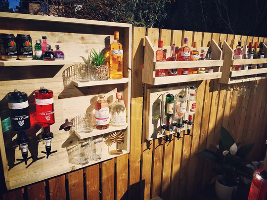 Bar Wall Package , Beaumont Solo Optics, Glass Rack, Bottle Shelf, Optic Plaque, Wall Bar