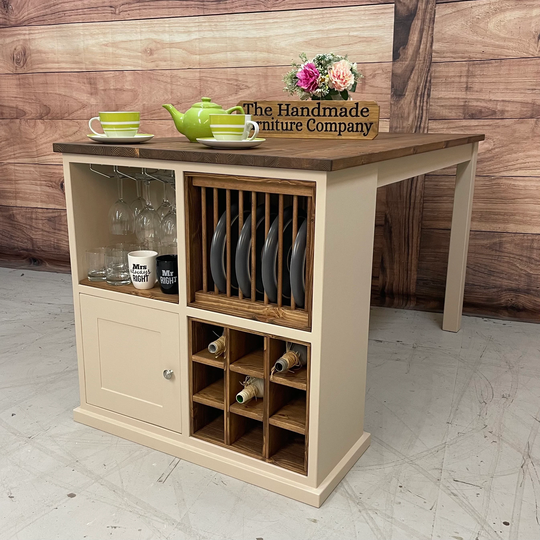 Handmade Solid Pine Kitchen Island With Dining Table Type Breakfast Bar Seating 0414