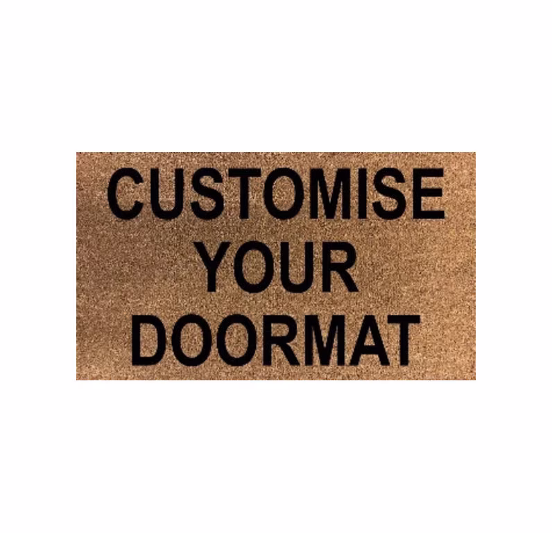 Personalised Engraved Coir Door Mat Put Your Text Here 40cm X 70cm Internal Artisan Kiss Fun Gift