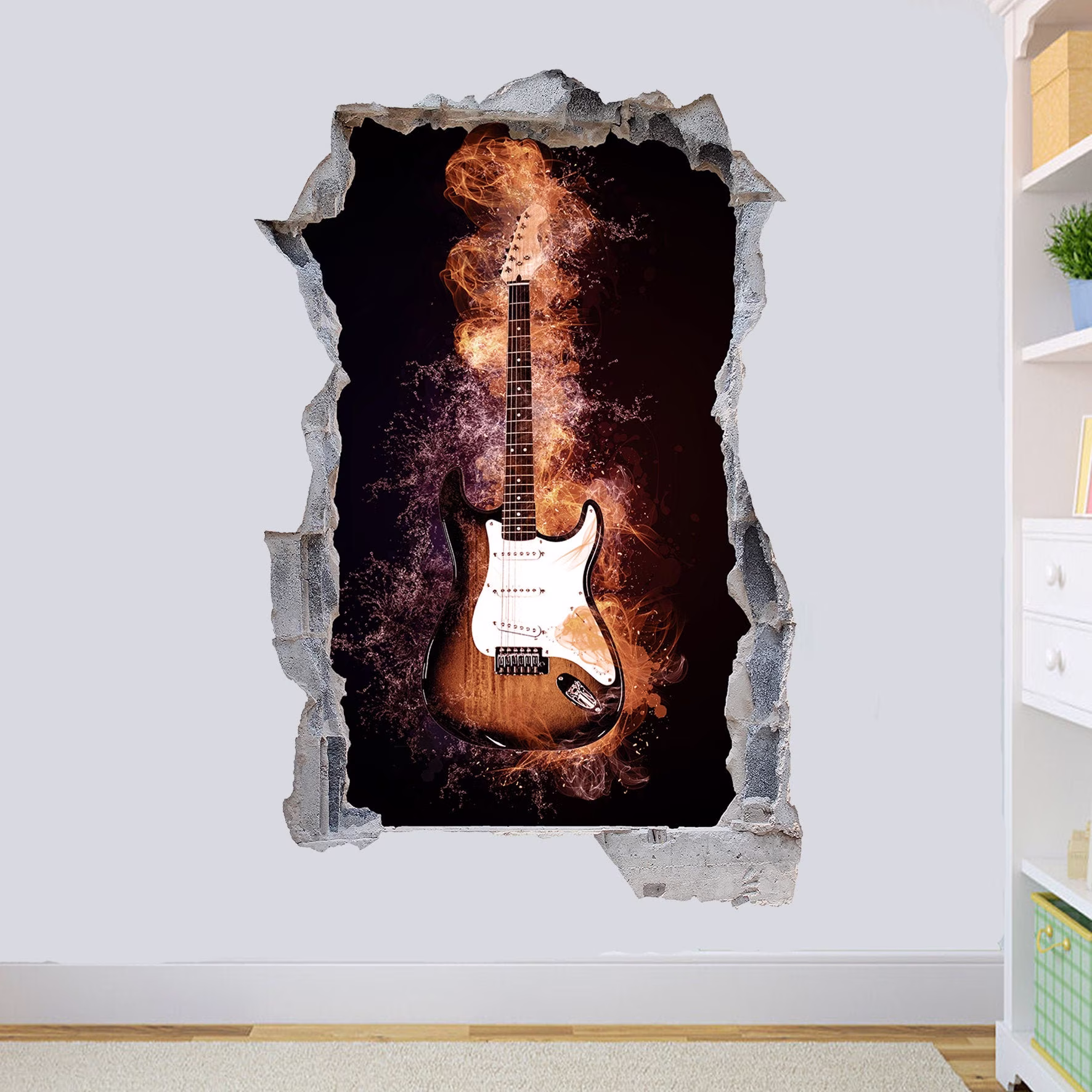 Music Guitar Rock Wall Sticker Art Poster Mural Transfer Decal Print Room Home Nursery Office Shop Decor Id573