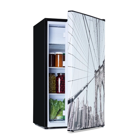 Klarstein Coolart 79L fridge-freezer combination EEK F freezer compartment 9L design door