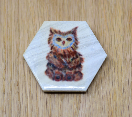 Dungeon Companions Baby Owlbear Hexagon Ceramic Tile Magnet, Dnd Dm Gm Gift, Gifts For Him, Animal Cute Magnet