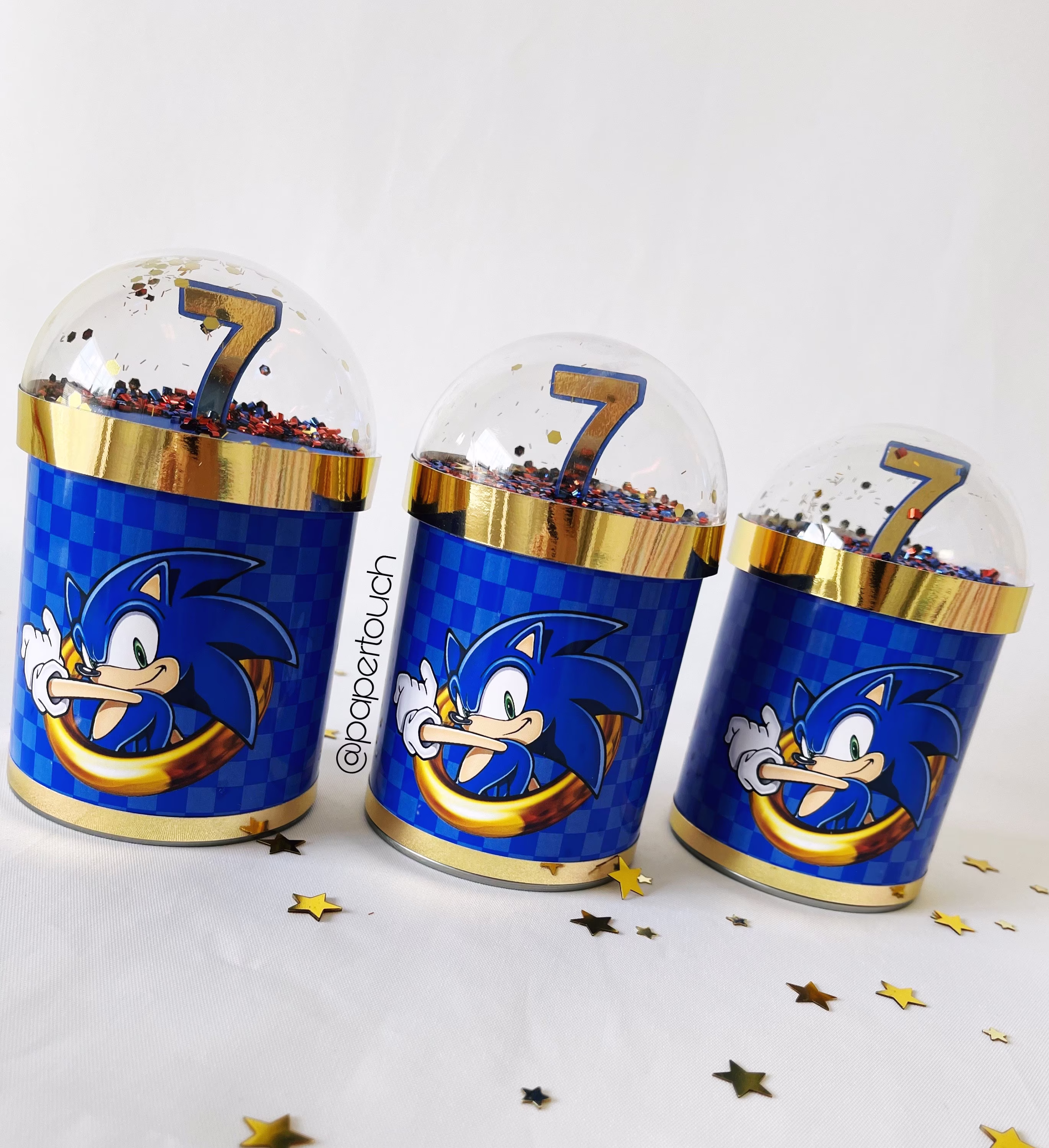 Custom Chip Cans | Favor Box Sonic Decorated Party Favors Birthday Boy