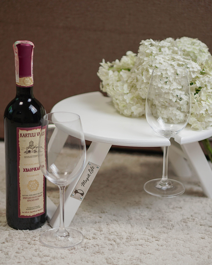 Portable Folding Small Wine Picnic Table With Glass Holder -Table For Outdoors, Events, Romantic Dinners - Lovers Gift