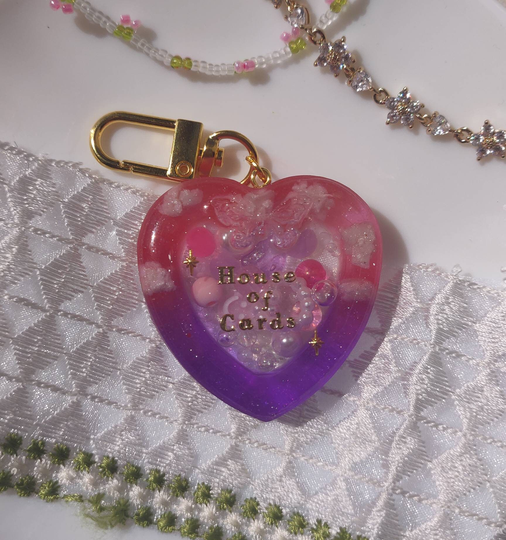 Custom/Personalised Resin Heart Shaker Keychains