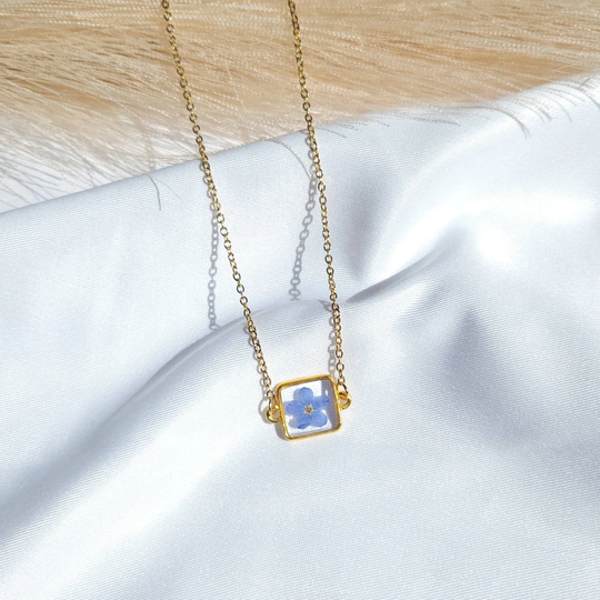 Forget Me Not Necklace, Real Flower Dried Jewelry, Bridesmaid Gift For Her, Birthday Women, Christmas