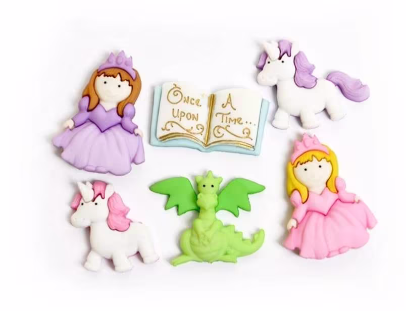 Once Upon A Time Princess Unicorn Dragon Button/Embellishments