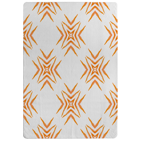 Gilbert Ravishing Boho Chic Designer Shaggy White/Orange Rug