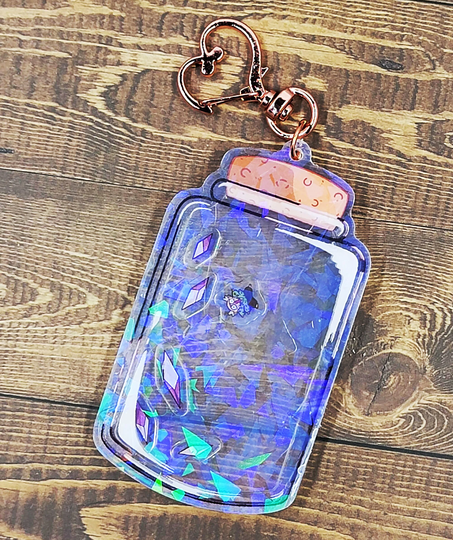 Holographic Jewel Shard Bottle Acrylic Shaker Charm