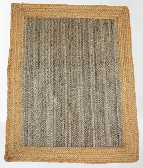 4x6 Ft, 5x8 9x12 Ft Jute Rug Grey With Beige Border Natural Rectangle For Living Room Kitchen Bedrooms