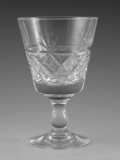 Royal Brierley Crystal - Bruce Cut Wine Glasses 4 1/4