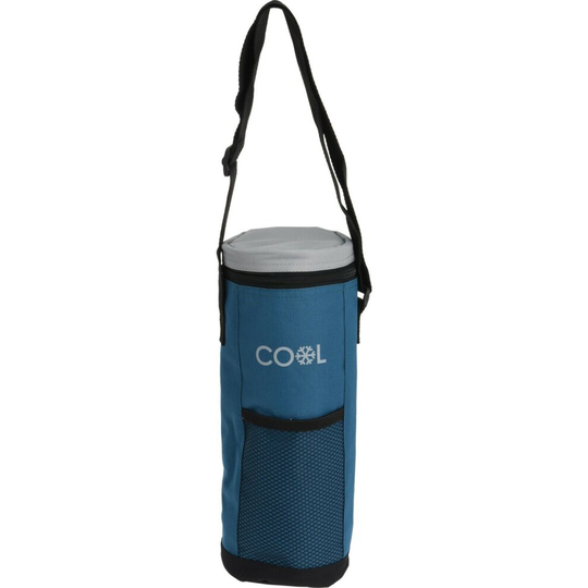 (Blue) 1.5 Litre Insulated Bottle Cool Bag Zipped Drinks Carrier Wine Cooler Picnic Bag