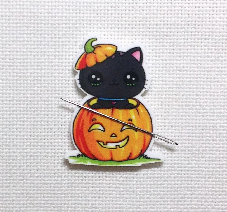 Halloween Kitty Needle Minder For Cross Stitch | Embroidery Cover Diamond Painting