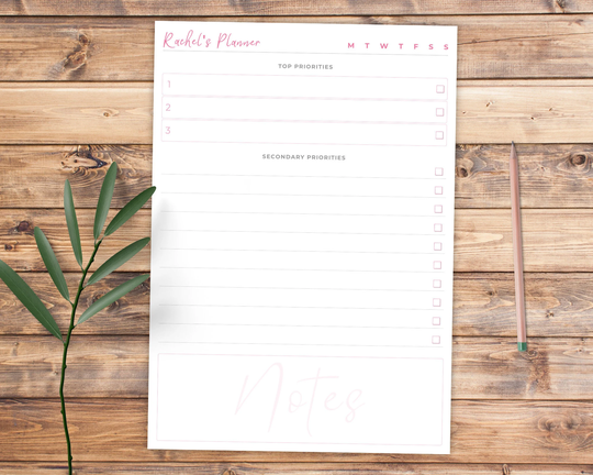Personalised Notepad - Daily Plan To Do List Pad Stationary A4 A5 Paper Planning Organiser