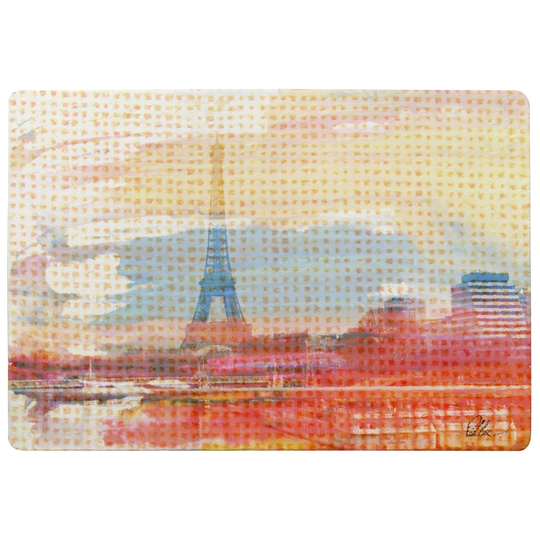 Delvale Hessian Paris Designer Shaggy Orange/Gold/Blue Rug