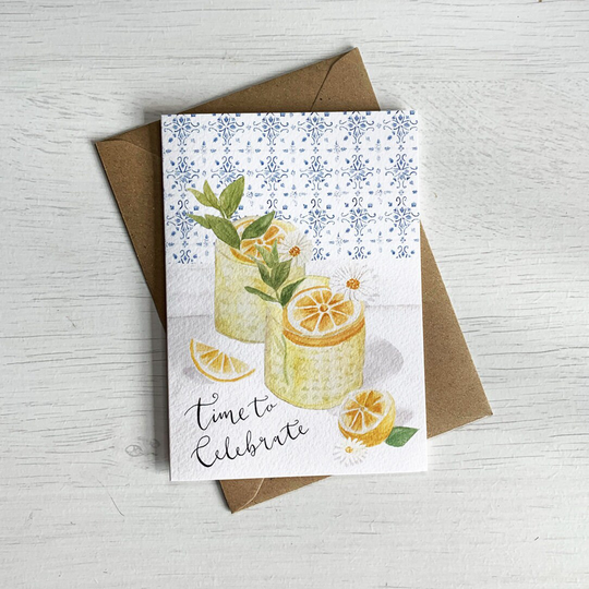 Lemon Cocktail Birthday Card - Time To Celebrate Card