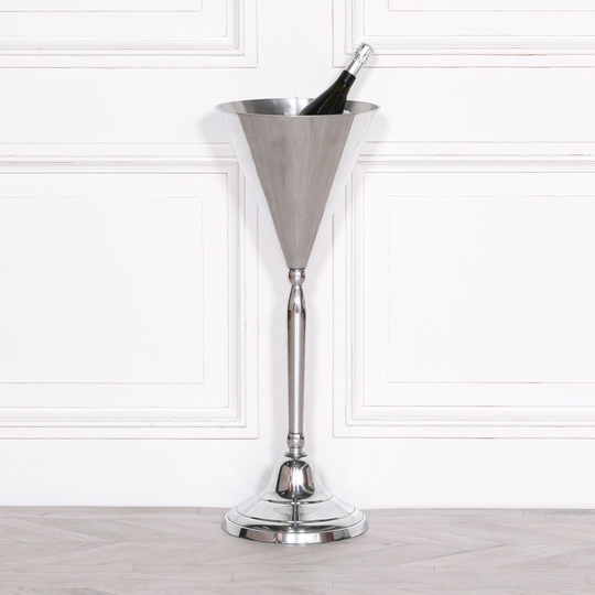 Polished Aluminium Metal Champagne/Wine Cooler Ice Bucket