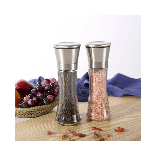 Premium Stainless Steel Salt & Pepper Grinder Shaker Mill Kitchens Cook Tool