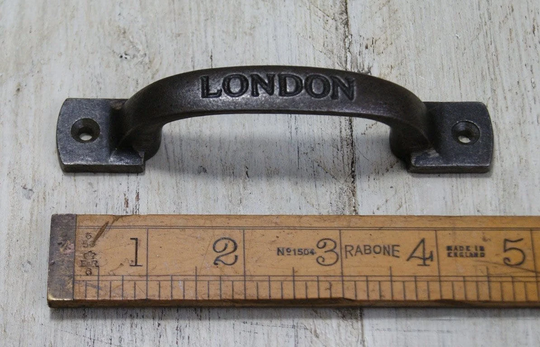 London Cast Iron Door Pull Handle Rustic Industrial Drawer Knob Pack Of 1 Or 10
