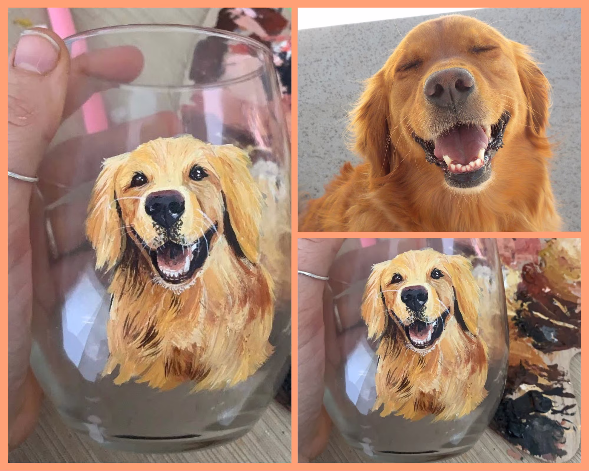 Dog Portrait Wine Glass