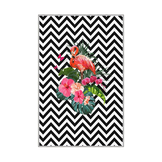 Almira Power Loom Black/Pink Rug