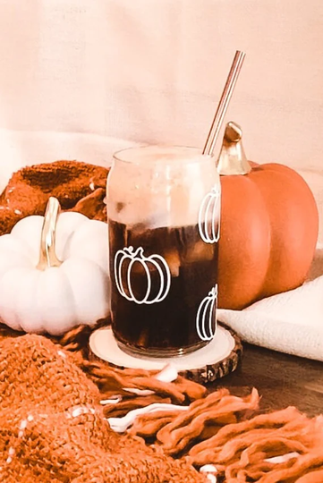16Oz Pumpkin Glass Cup | Beer Can Coffee Soda Iced Aesthetic
