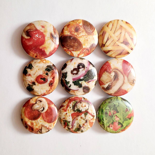 Pizza Party. 25mm Magnets | Set Of 3