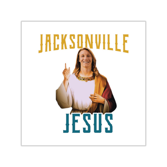 Jacksonville Jesus | Trevor Lawrence Square Vinyl Stickers