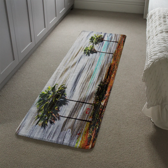 Mahnomen S and G Palm Designer Shaggy Orange/Green/Grey Rug