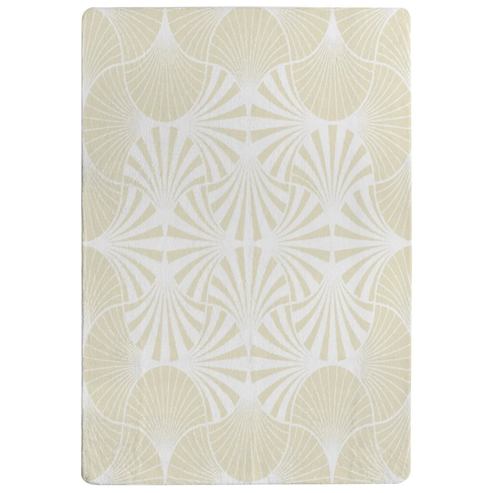 Penton Golden Star Ornament Designer Rug Shaggy White/Gold Rug