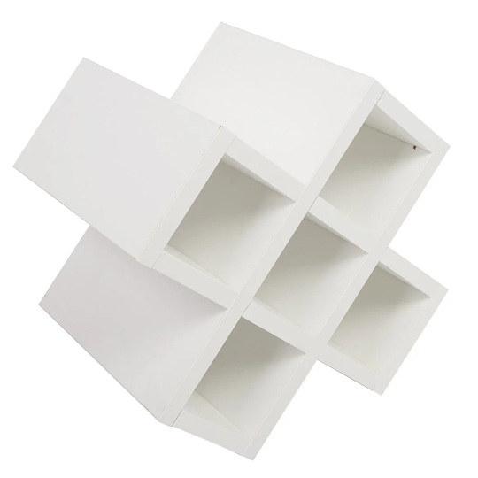Earlon Wall Mounted Wine Rack Storage Bottle Glass Holder Bar Accessory Shelving White