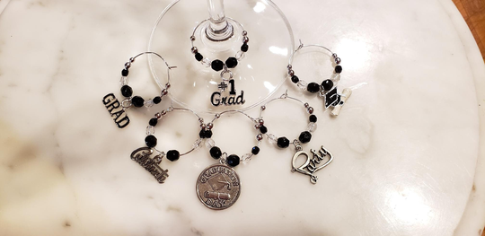 Graduation Graduating Grad College Wine Charms