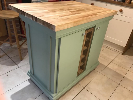 The Oxford Bespoke Custom Made To Order Kitchen Island Breakfast Bar With Oak Top