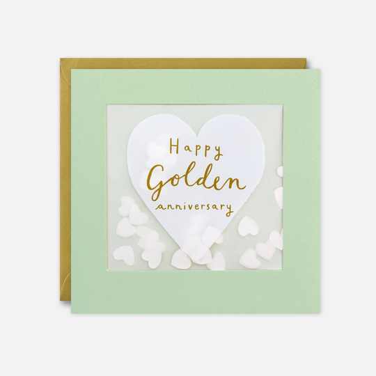 Golden Anniversary Card With Paper Confetti - Shakies By James Ellis