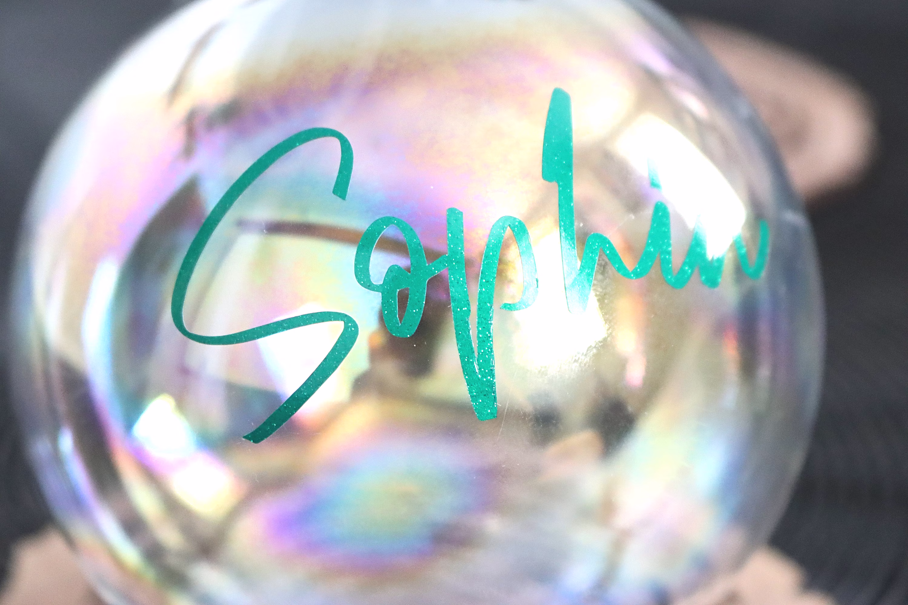 Christmas Tree Bauble With Name, Custom Vinyl Stickers, Party Decoration, Personalised Wine Glass Decal