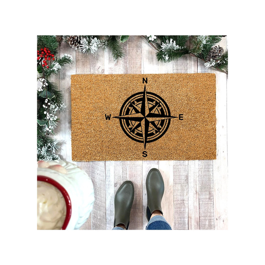 Compass Decorative Doormat - Modern Mat Desing Welcome Doormat Coir Cute Housewarming Gift
